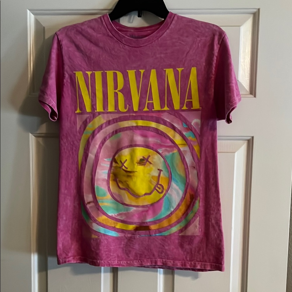 NIRVANA Pink and Yellow Short Sleeve Tees